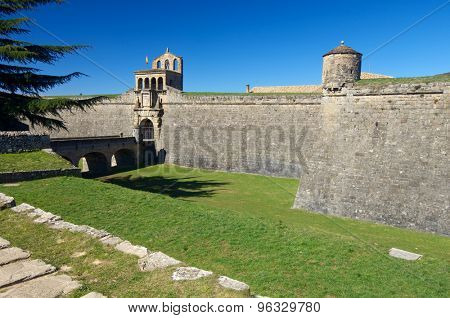 Moat in the castle of St. Peter, known as La Ciudadela, Jaca, Huesca, Aragon, Spain