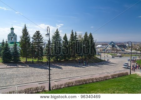 St.john The Baptist Monastery And Pyramid Restaurant In Kazan.