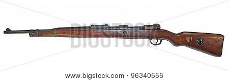 Old German carabin Mauser 98-K separated on white background