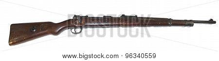 Old German carabin Mauser 98-K separated on white background