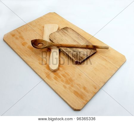 Wooden Cutboard And Kitchen Tools