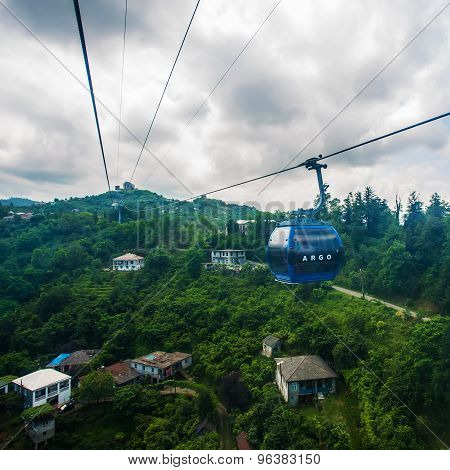 BATUMI, GEORGIA - JULY 20: view from cabin cableway