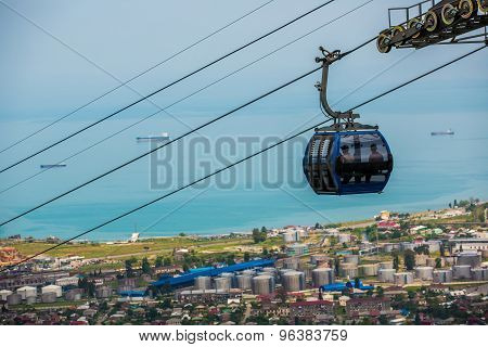 BATUMI, GEORGIA - JULY 20: view from cabin cableway