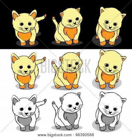 Set Baby Cats in the white backround