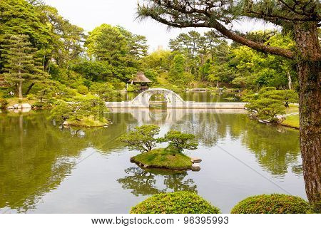 Japanese Style Garden In Hiroshima, Japan