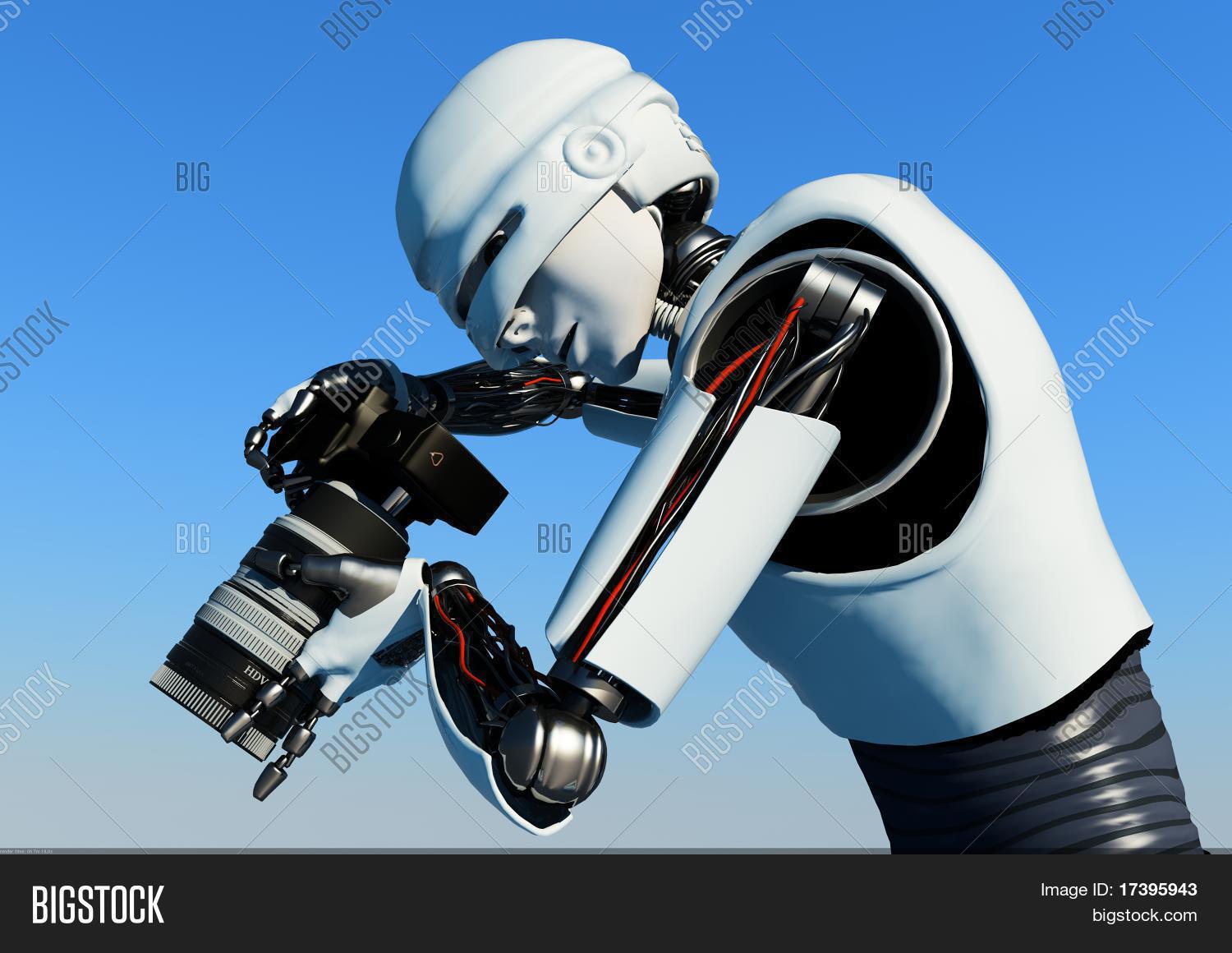Robot Using Camera Figure Robot Camera On Image & Photo (Free Trial) | Bigstock