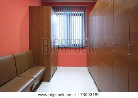Interior of a cloak room