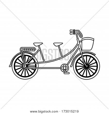 bicycle drawing romanitc card vector illustration design