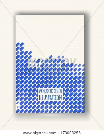 Halftones Banner. Blue color Brochure. Distress Dirty Damaged Spotted rectangle Overlay Dots Texture . Grunge Effect .