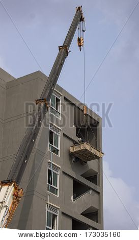 Crane truct move object in construction site