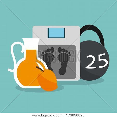 kettlebell and health and fitness related icons image vector illustration design