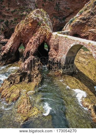 Bridge To Fort  St John Baptist In Berlenga Island, Portugal