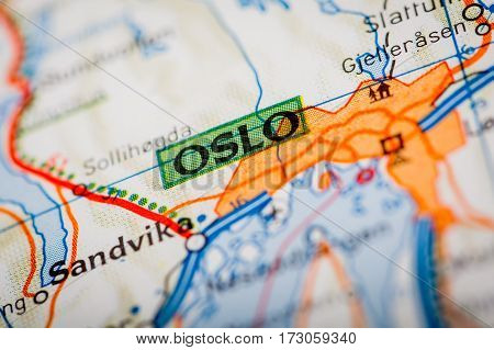Oslo City On A Road Map