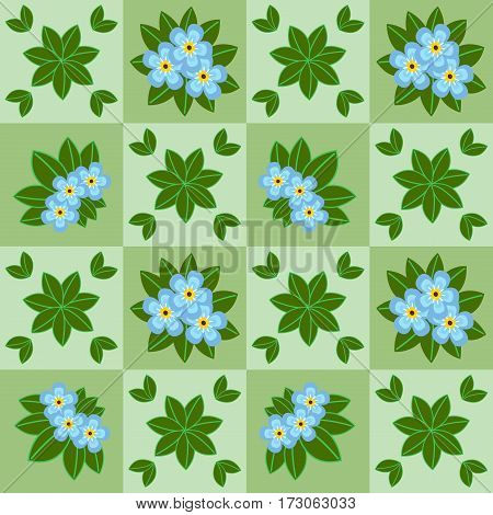 Floral seamless pattern with chamomiles and grass on summer green background. Vector illustration