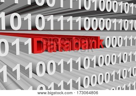 databank is presented in the form of binary code 3d illustration