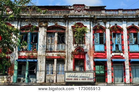 Old Buildings At Downtown In Yangon, Myanmar