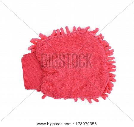 Car washing mitt glove sponge isolated over the white background