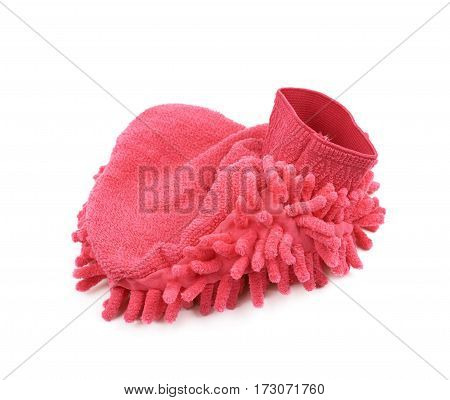 Car washing mitt glove sponge isolated over the white background