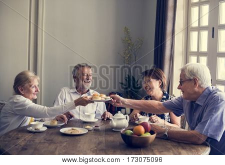Senior Lifestyle Tea Break Togetherness