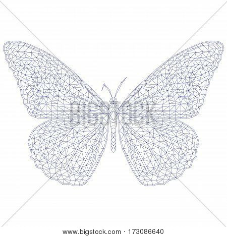mosaic butterfly for coloring and design. vector illustration.