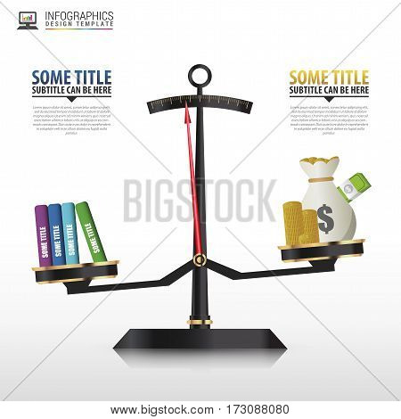 Business golden style price scale Infographics template. Vector illustration