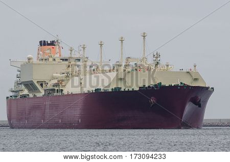 GAS CARRIER - Portrait of a big ship to transport gas