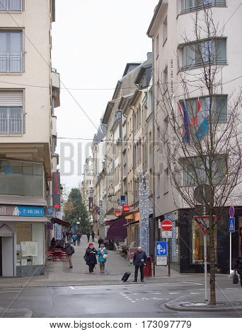 Grand Duchy of Luxembourg Luxembourg- January 032017: Citizens go on his own business outside