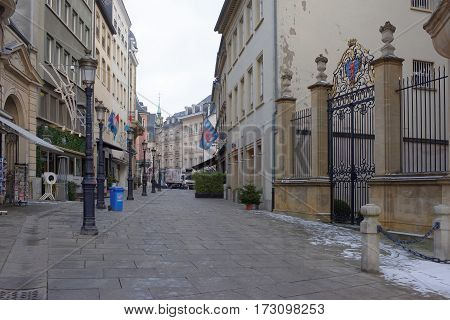 Grand Duchy of Luxembourg Luxembourg- January 032017: Citizens go on his own business outside