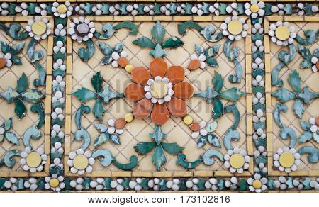China tile. Abstract background texture China architectural details.