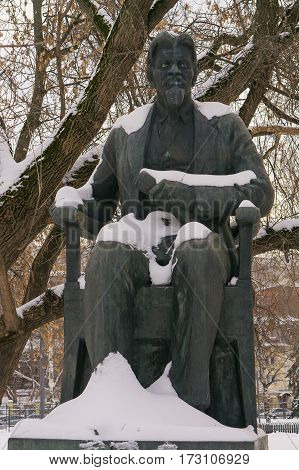 Moscow, Russia - January 17, 2017: Monument to Mikhail Kalinin. Sculptor Boris Dyuzhev. Moscow