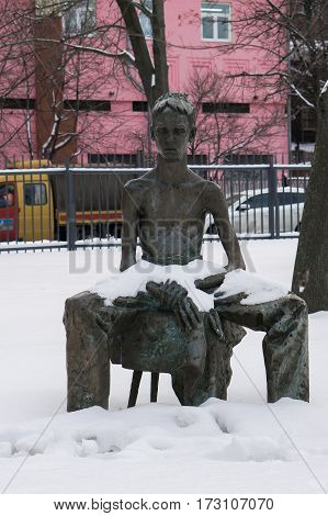 Moscow, Russia - January 17, 2017: Sculpture Ivan by sculptor Anna Startseva represented in art park Muzeon in Moscow