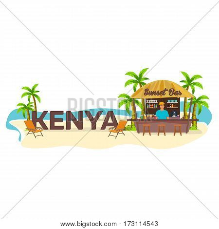 Kenya. Travel. Palm, Drink, Summer, Lounge Chair, Tropical.