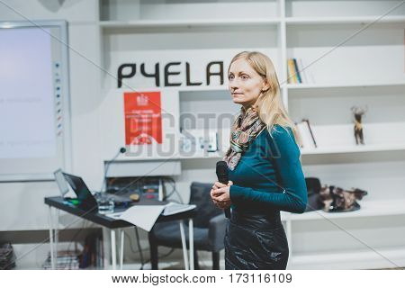 Russia, Novosibirsk, business conference in loft bee 02 february 2017
