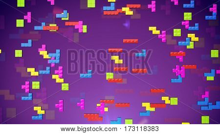 3d tile-matching puzzle video game. 3d rendering.