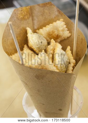 fried rivioli ravioli fritti, new street food in Italy