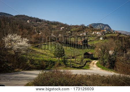 Sliding Village Ropoto After A Landslide In Greece