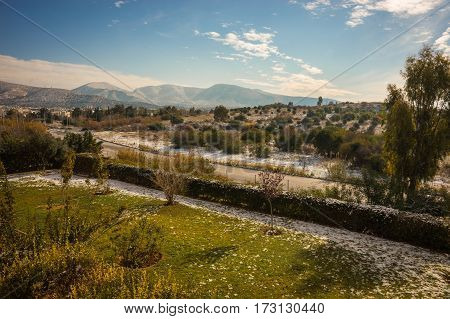 Snowy Landscape In Athens - Rare And Unique Event