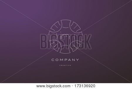 Im I M Monogram Floral Line Art Flower Letter Company Logo Icon Design