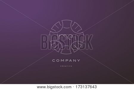 Me M E Monogram Floral Line Art Flower Letter Company Logo Icon Design