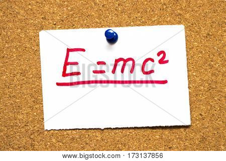 emc2 Mass energy equivalence.Einstein's formula. The mc2