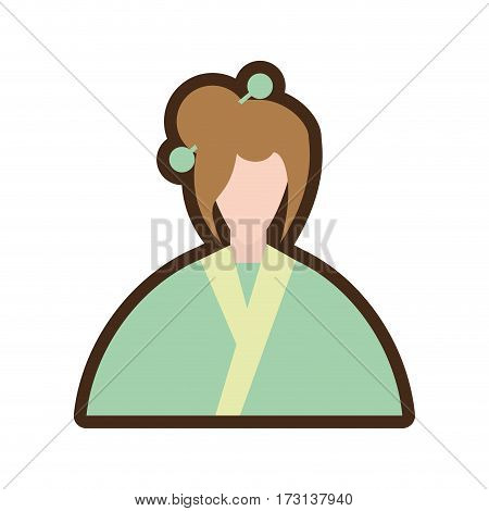 cartoon character japanese woman attire costume vector illustration eps 10