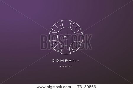 Xk X K Monogram Floral Line Art Flower Letter Company Logo Icon Design