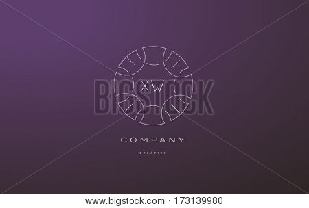 Xw X W Monogram Floral Line Art Flower Letter Company Logo Icon Design