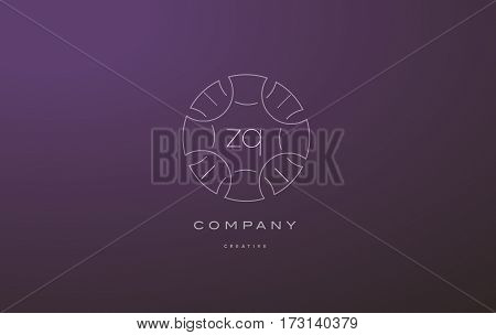 Zq Z Q Monogram Floral Line Art Flower Letter Company Logo Icon Design