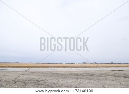 Air Show In The Sky Above The Krasnodar Airport Flight School. Airshow In Honor Of Defender Of The F