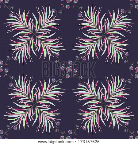 Seamless Pattern With Mandalas In Black And White Colors. Raster Background.