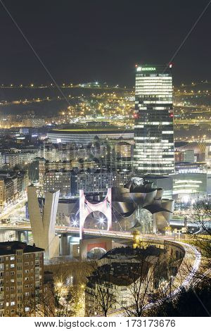 Wonders Of Bilbao At Evening.