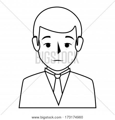silhouette half body man formal style vector illustration
