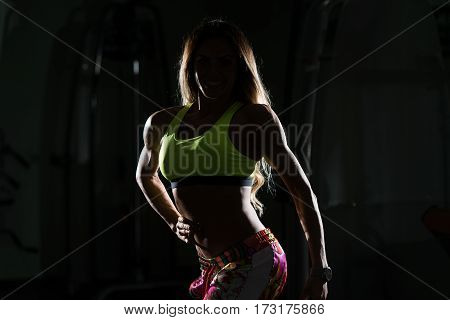 Silhouette Sporty Fit Caucasian Female Model Posing