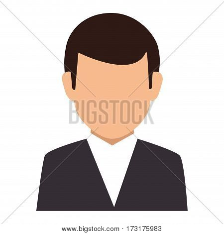 colorful silhouette faceless half body man formal suit vector illustration